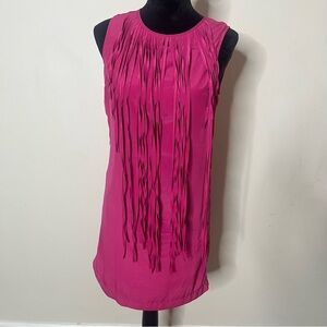 Brand + Label Women’s Hot Pink Sleeveless Tassel Mini‎ Dress Sz S